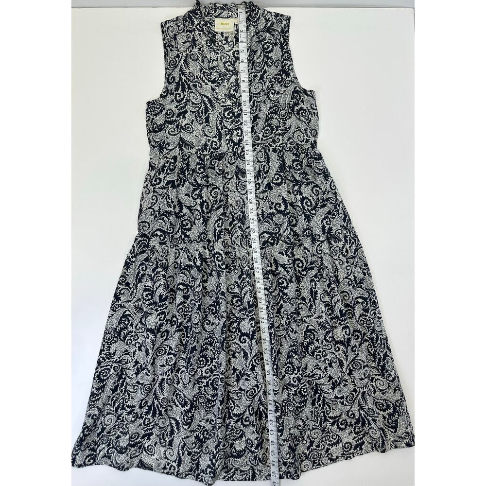Maeve Anthropologie Marya Maxi Dress XS Petite Black White Paisley Sleeveless - Picture 9 of 12